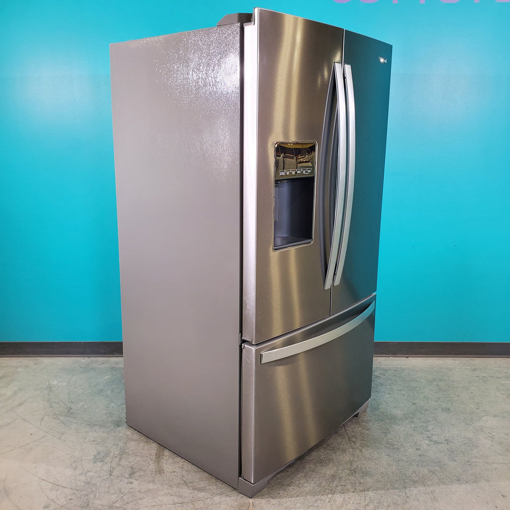 Pictures of Fingerprint-Resistant Stainless Steel ENERGY STAR Whirlpool 26.8 cu. ft. Door 3 French Door Refrigerator with Dual Ice Makers - Scratch & Dent - Minor - Neu Appliance Outlet - Discount Appliance Outlet in Austin, Tx