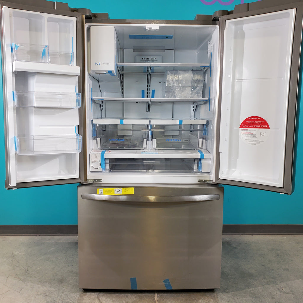 Pictures of Stainless Steel ENERGY STAR Frigidaire 27.8 cu. ft. 3 Door French Door Refrigerator with Exterior Water and Ice Dispenser - Scratch & Dent - Minor - Neu Appliance Outlet - Discount Appliance Outlet in Austin, Tx