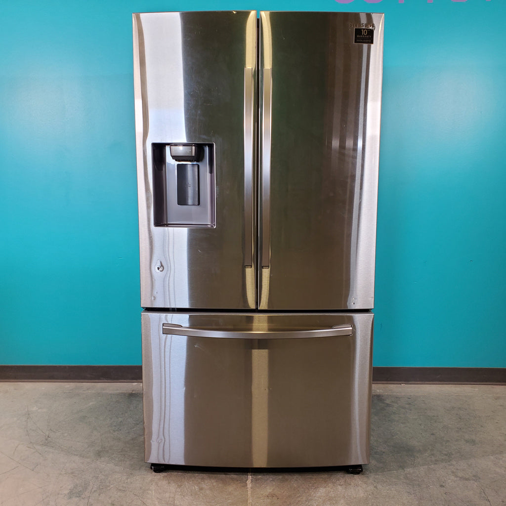 Pictures of Fingerprint Resistant Stainless Steel ENERGY STAR Samsung 27 cu. ft. 3 Door French Door Refrigerator with Dual Ice Makers- Scratch & Dent - Minor - Neu Appliance Outlet - Discount Appliance Outlet in Austin, Tx