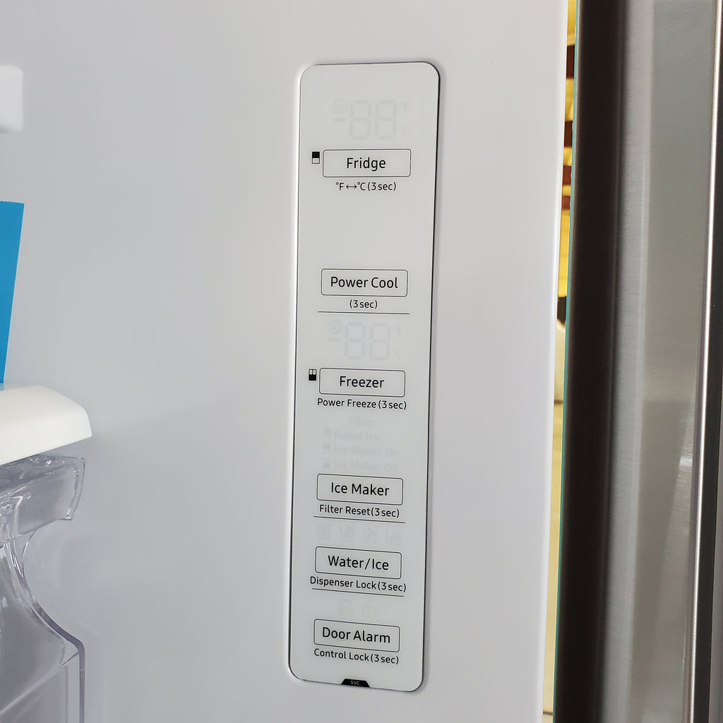 Pictures of Fingerprint Resistant Stainless Steel ENERGY STAR Samsung 27 cu. ft. 3 Door French Door Refrigerator with Dual Ice Makers- Scratch & Dent - Minor - Neu Appliance Outlet - Discount Appliance Outlet in Austin, Tx