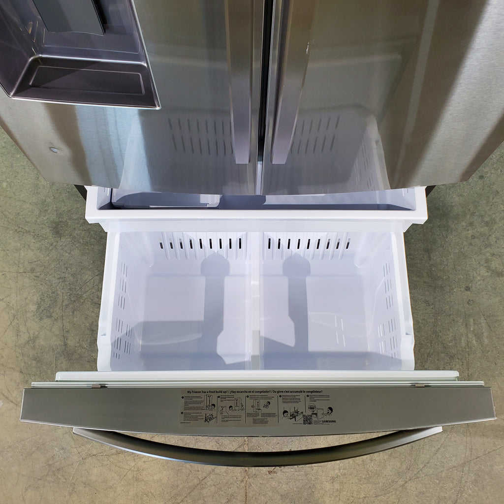 Pictures of Fingerprint Resistant Stainless Steel ENERGY STAR Samsung 27 cu. ft. 3 Door French Door Refrigerator with Dual Ice Makers- Scratch & Dent - Minor - Neu Appliance Outlet - Discount Appliance Outlet in Austin, Tx