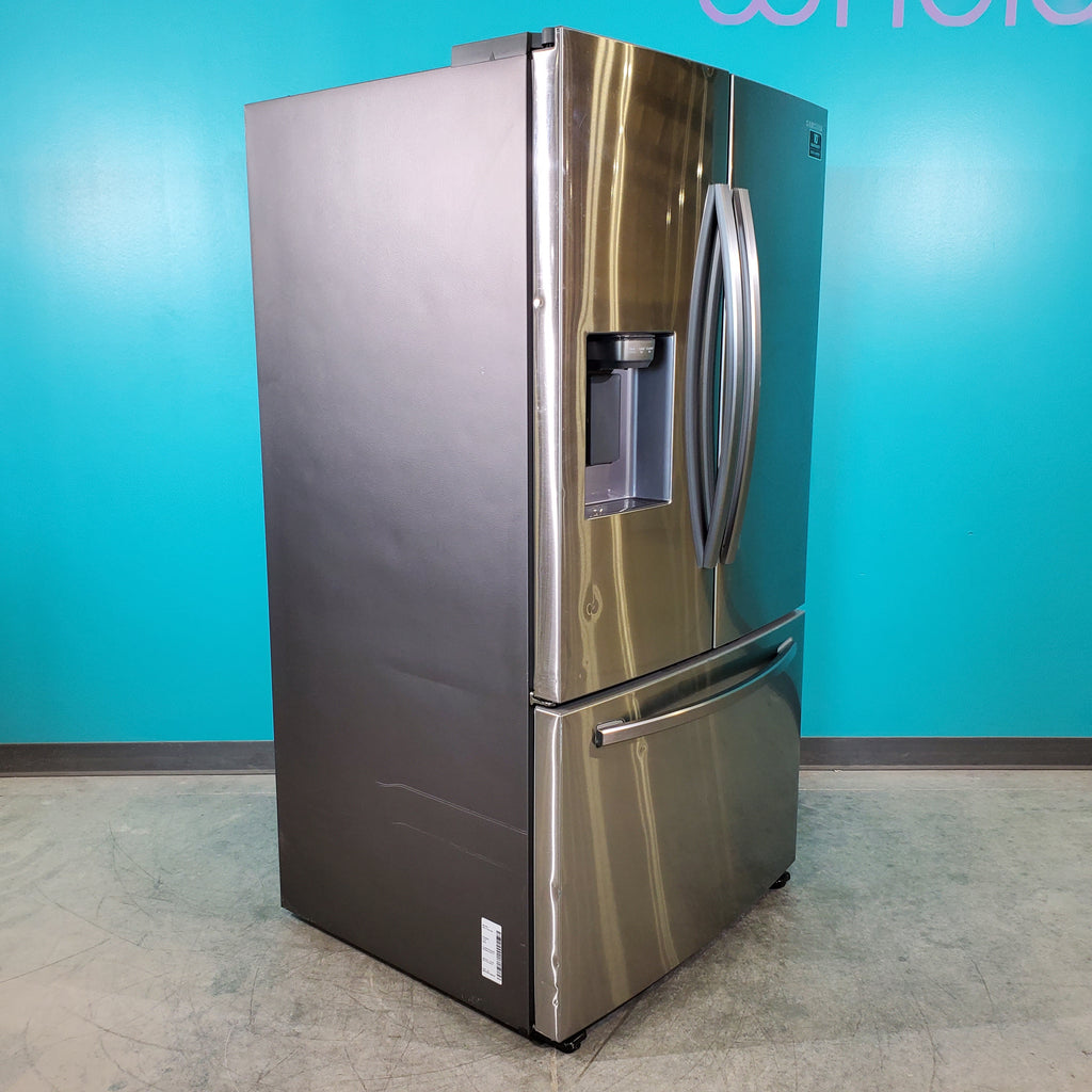 Pictures of Fingerprint Resistant Stainless Steel ENERGY STAR Samsung 27 cu. ft. 3 Door French Door Refrigerator with Dual Ice Makers- Scratch & Dent - Minor - Neu Appliance Outlet - Discount Appliance Outlet in Austin, Tx