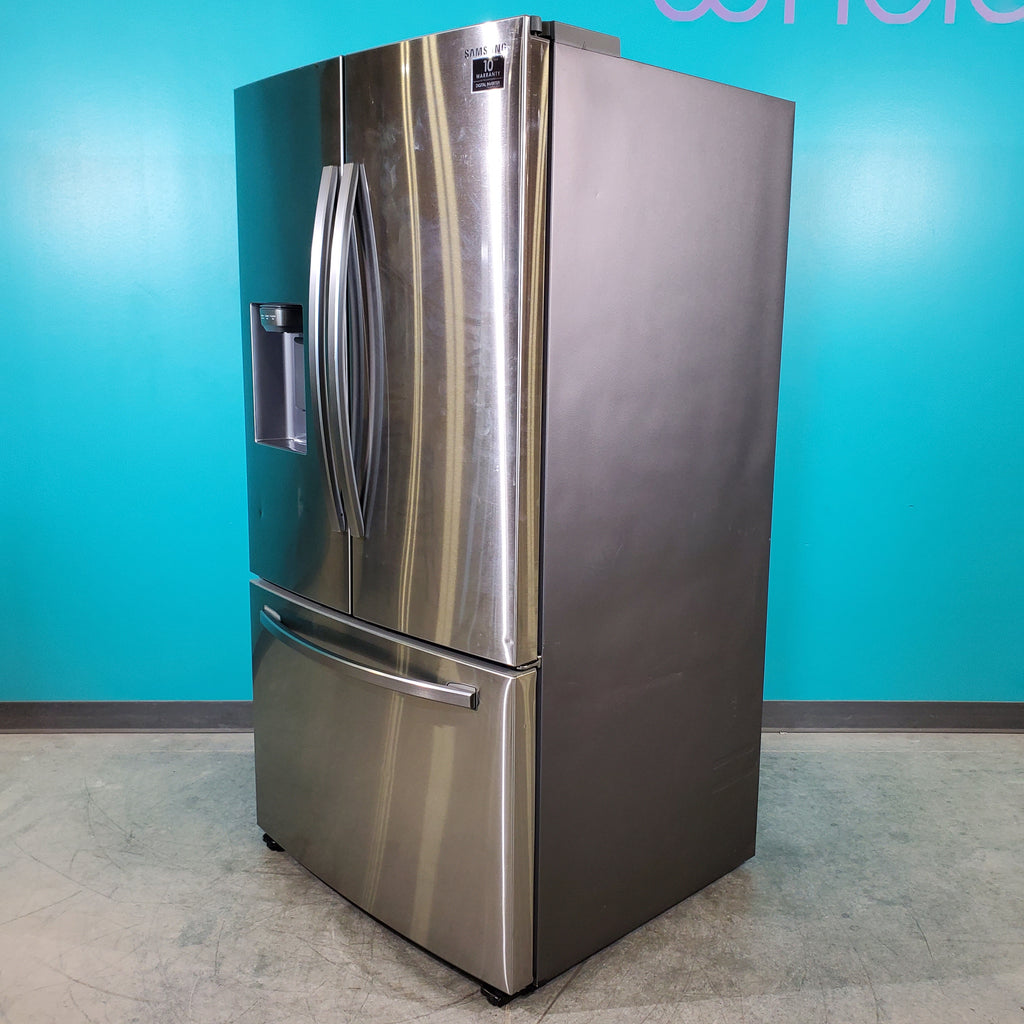 Pictures of Fingerprint Resistant Stainless Steel ENERGY STAR Samsung 27 cu. ft. 3 Door French Door Refrigerator with Dual Ice Makers- Scratch & Dent - Minor - Neu Appliance Outlet - Discount Appliance Outlet in Austin, Tx