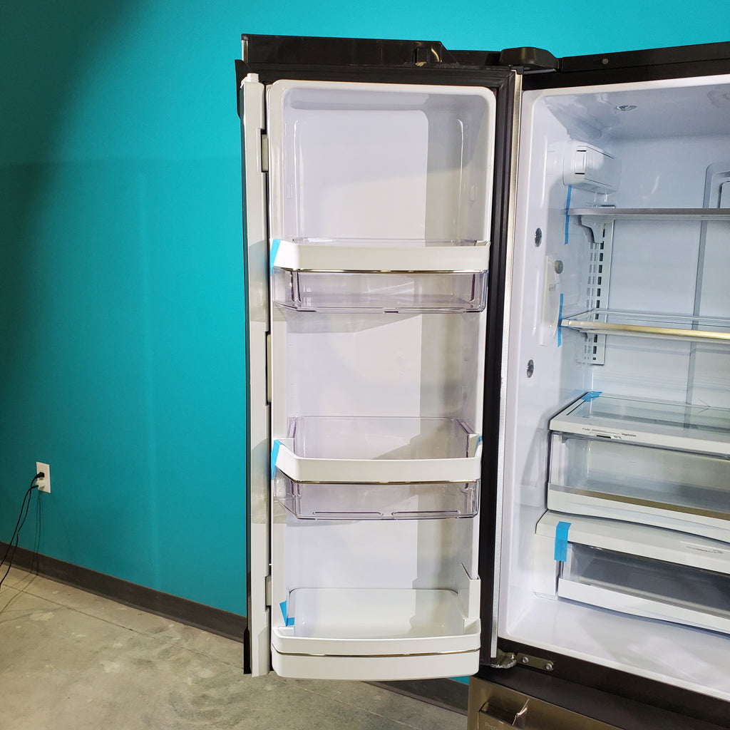 Pictures of Counter Depth Stainless Steel ENERGY STAR GE Profile 23.1 cu. ft. 3 Door French Door Refrigerator with Internal Water Dispenser- Scratch & Dent - Minor - Neu Appliance Outlet - Discount Appliance Outlet in Austin, Tx