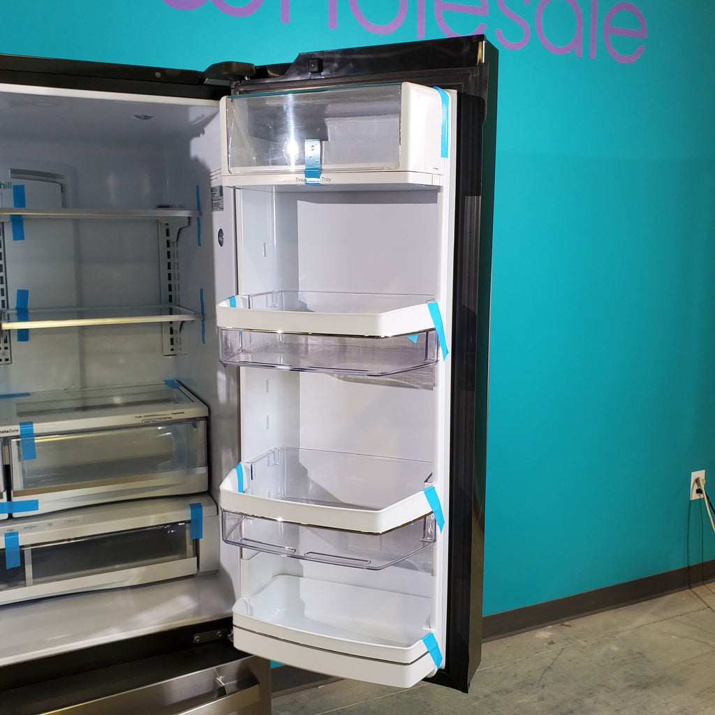 Pictures of Counter Depth Stainless Steel ENERGY STAR GE Profile 23.1 cu. ft. 3 Door French Door Refrigerator with Internal Water Dispenser- Scratch & Dent - Minor - Neu Appliance Outlet - Discount Appliance Outlet in Austin, Tx