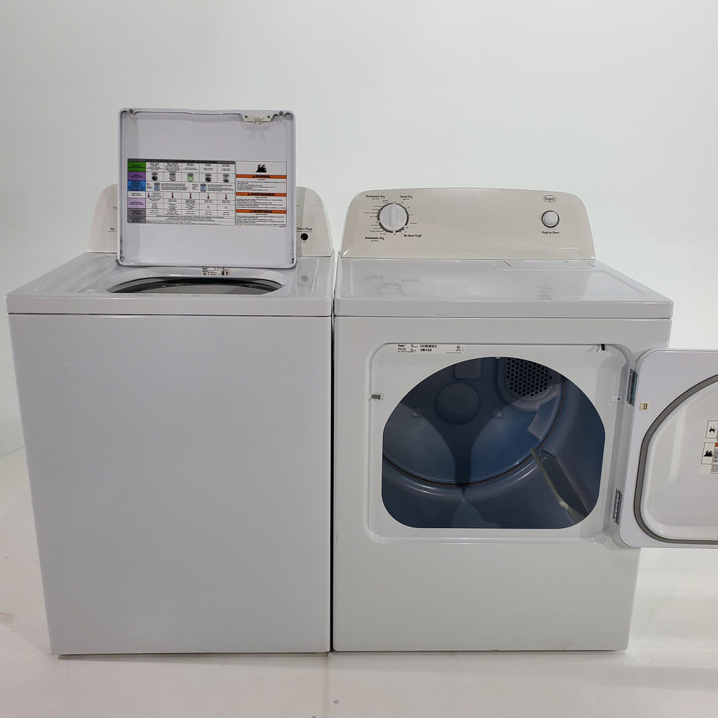 Pictures of High Efficiency Roper 3.5 cu. ft. Top Load Washer with Deep Water Wash Option and Roper 6.5 cu ft Electric Dryer with Automatic Dry- Certified Refurbished - Neu Appliance Outlet - Discount Appliance Outlet in Austin, Tx