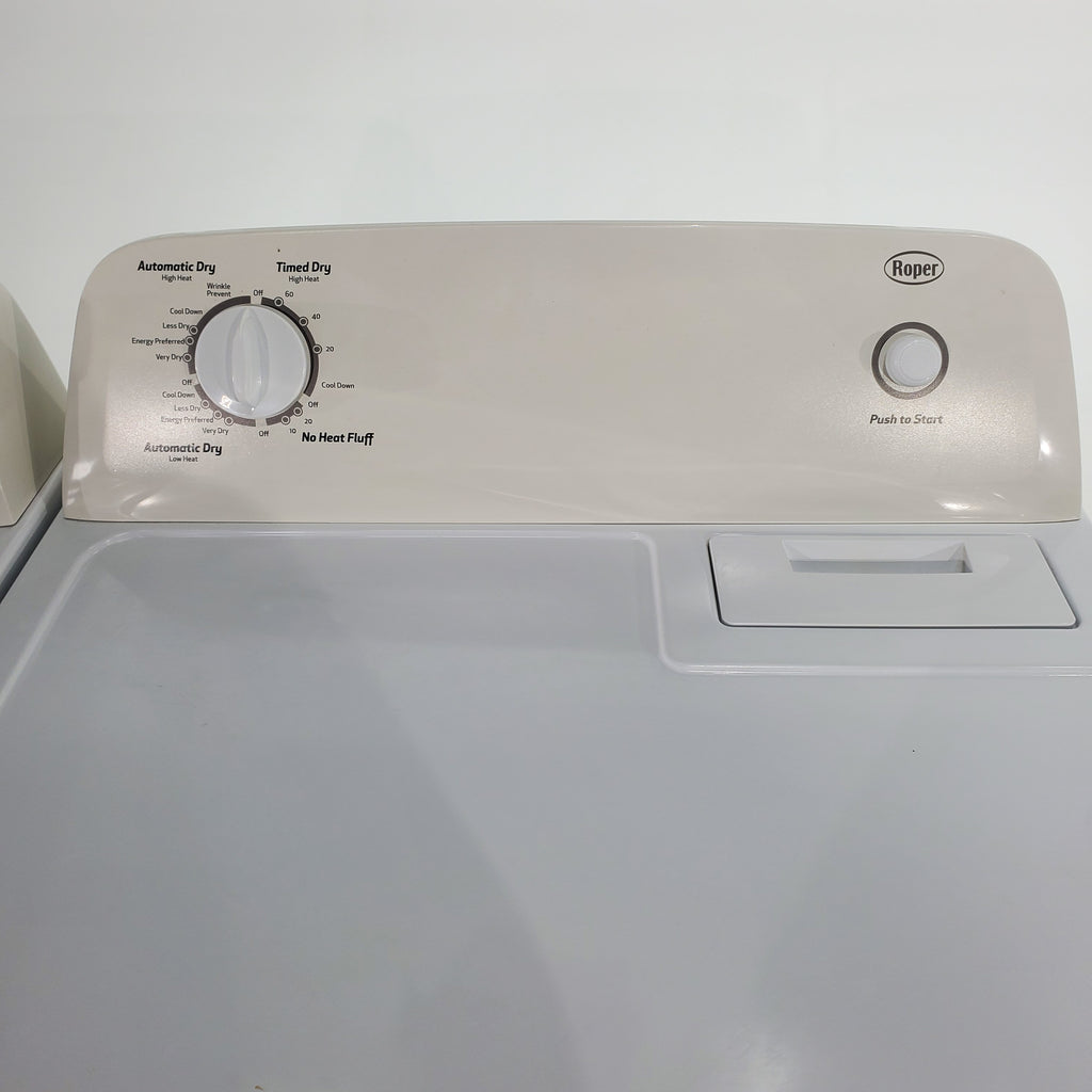 Pictures of High Efficiency Roper 3.5 cu. ft. Top Load Washer with Deep Water Wash Option and Roper 6.5 cu ft Electric Dryer with Automatic Dry- Certified Refurbished - Neu Appliance Outlet - Discount Appliance Outlet in Austin, Tx