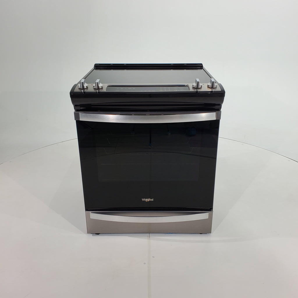 Pictures of Fingerprint Resistant Stainless Steel Whirlpool 6.4 cu. ft. 5 Heating Element Slide In Electric Range with Air Fry - Scratch & Dent - Minor - Neu Appliance Outlet - Discount Appliance Outlet in Austin, Tx