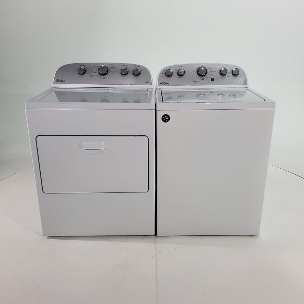 Pictures of High Efficiency Whirlpool 4.3 cu. ft. Top Load Washing Machine with Deep Water Wash and Whirlpool 7.0 cu. ft. Steam Electric Dryer With Steam Refresh Feature- Certified Refurbished - Neu Appliance Outlet - Discount Appliance Outlet in Austin, Tx