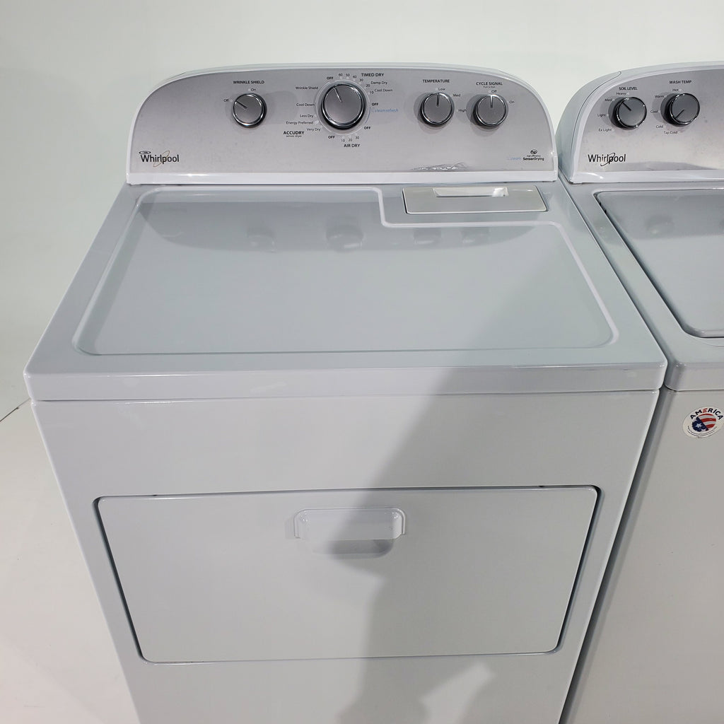 Pictures of High Efficiency Whirlpool 4.3 cu. ft. Top Load Washing Machine with Deep Water Wash and Whirlpool 7.0 cu. ft. Steam Electric Dryer With Steam Refresh Feature- Certified Refurbished - Neu Appliance Outlet - Discount Appliance Outlet in Austin, Tx