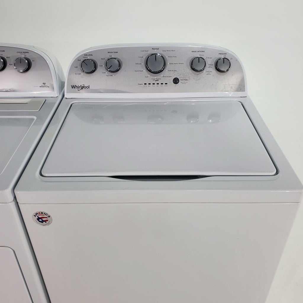 Pictures of High Efficiency Whirlpool 4.3 cu. ft. Top Load Washing Machine with Deep Water Wash and Whirlpool 7.0 cu. ft. Steam Electric Dryer With Steam Refresh Feature- Certified Refurbished - Neu Appliance Outlet - Discount Appliance Outlet in Austin, Tx