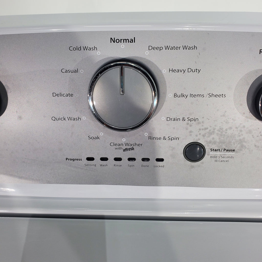 Pictures of High Efficiency Whirlpool 4.3 cu. ft. Top Load Washing Machine with Deep Water Wash and Whirlpool 7.0 cu. ft. Steam Electric Dryer With Steam Refresh Feature- Certified Refurbished - Neu Appliance Outlet - Discount Appliance Outlet in Austin, Tx