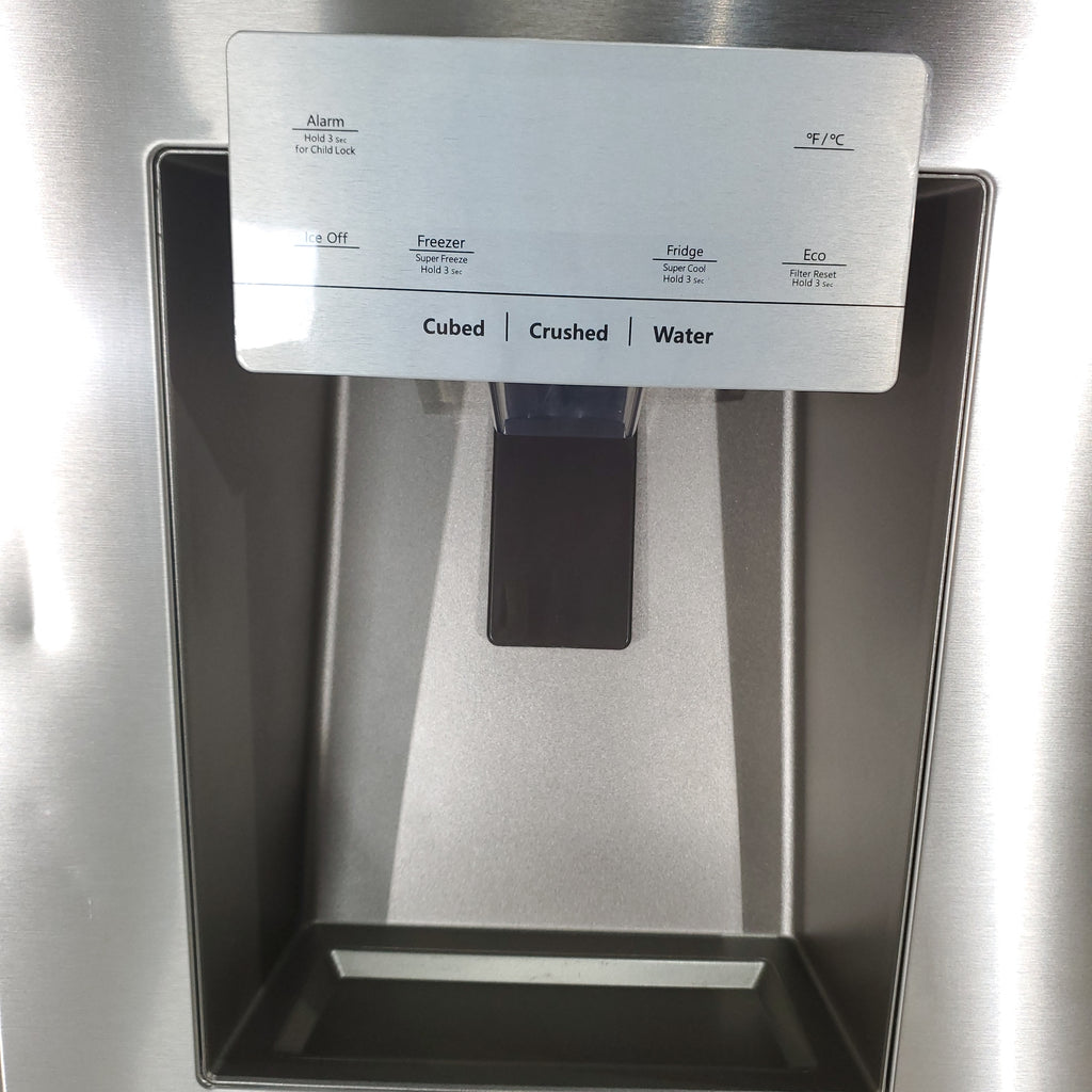 Pictures of Fingerprint Resistant Stainless Steel ENERGY STAR Hisense 25.4 cu. ft. 3 Door Refrigerator with Water and Ice Dispenser- Scratch & Dent - Moderate - Neu Appliance Outlet - Discount Appliance Outlet in Austin, Tx