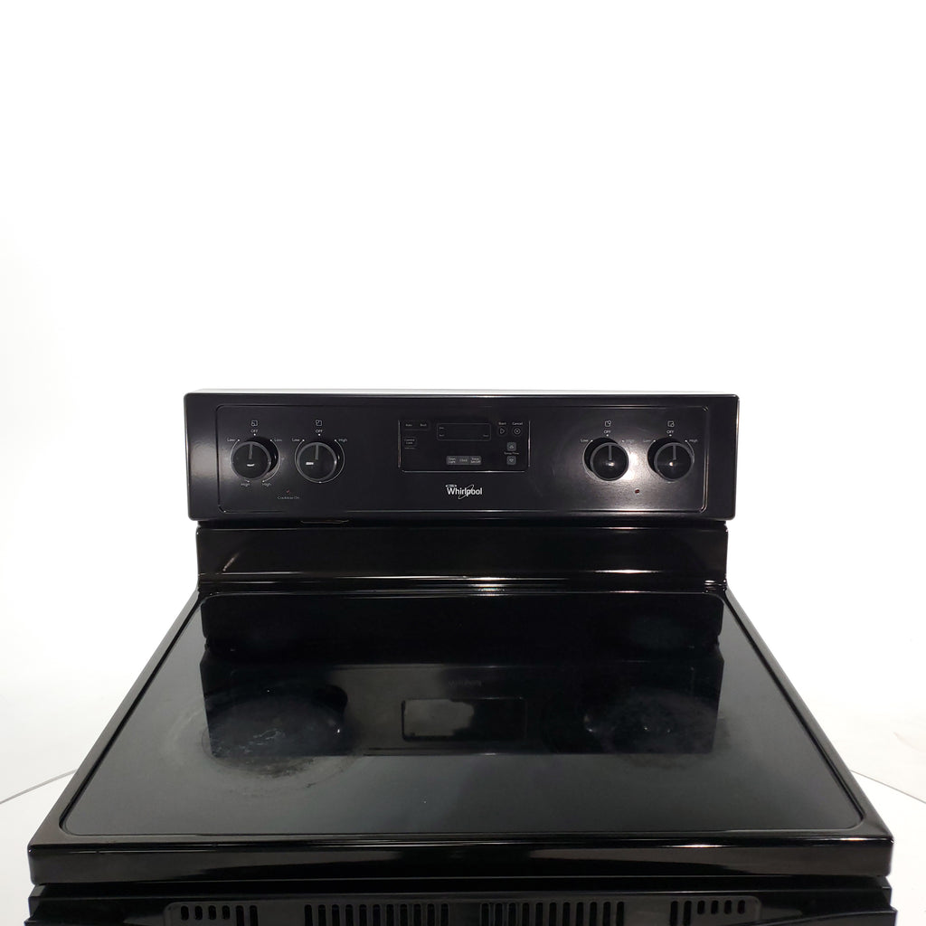 Pictures of Black Whirlpool 4.8 cu. ft. 4 Heating Element Freestanding Electric Range with Custom Broil- Certified Refurbished - Neu Appliance Outlet - Discount Appliance Outlet in Austin, Tx