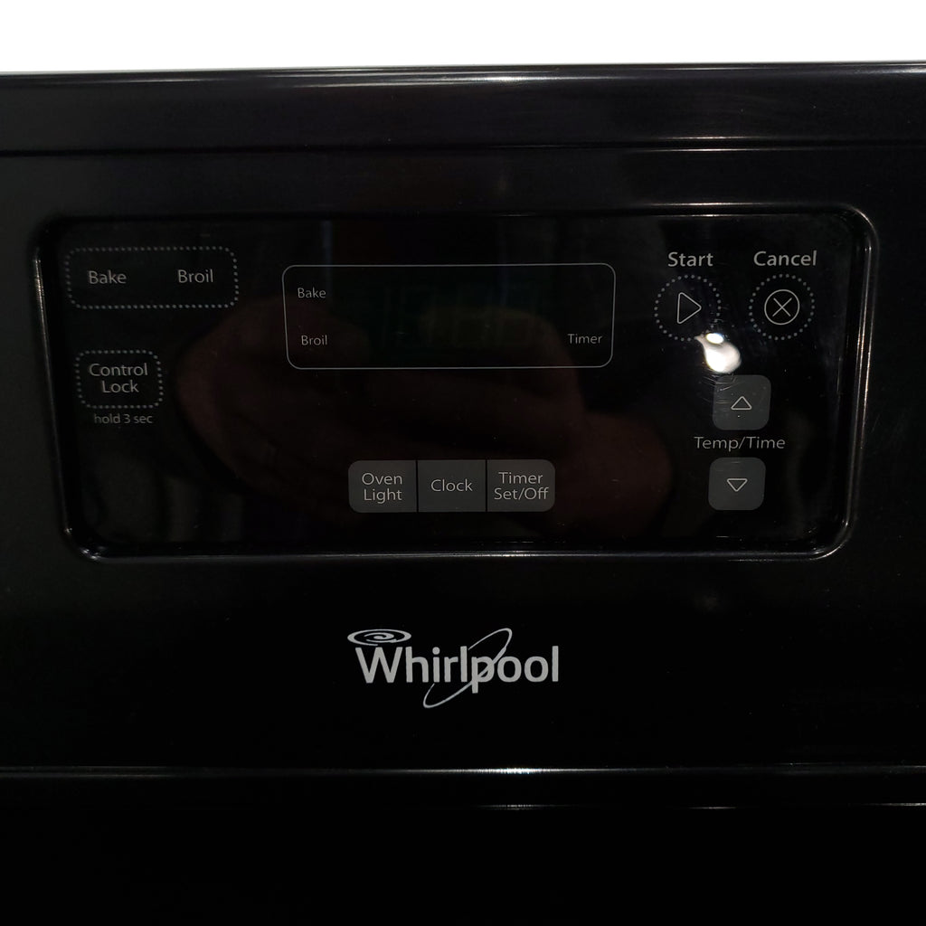 Pictures of Black Whirlpool 4.8 cu. ft. 4 Heating Element Freestanding Electric Range with Custom Broil- Certified Refurbished - Neu Appliance Outlet - Discount Appliance Outlet in Austin, Tx