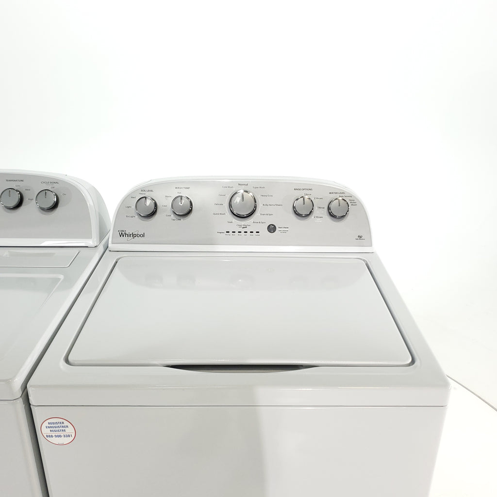 Pictures of HE Whirlpool 3.5 cu. ft. Top Load Washing Machine with Deep Water Wash and 7 cu. ft. Electric Dryer with AutoDry- Scratch & Dent - Minor - Neu Appliance Outlet - Discount Appliance Outlet in Austin, Tx