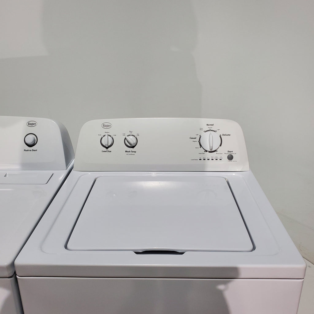 Pictures of Roper 3.6 cu. ft. Top Load Washing Machine with Status Indicator Lights and 6.5 cu. ft. Electric Dryer with Wrinkle Prevent - Certified Refurbished - Neu Appliance Outlet - Discount Appliance Outlet in Austin, Tx