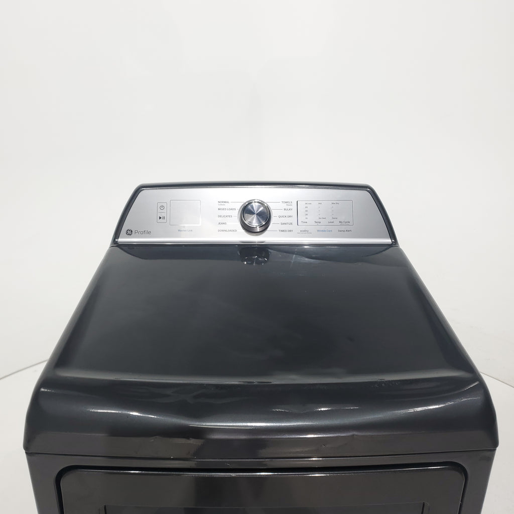 Pictures of Diamond Gray ENERGY STAR GE Profile 7.4 cu . ft. Electric Dryer with 120 ft. Venting - Scratch & Dent - Major - Neu Appliance Outlet - Discount Appliance Outlet in Austin, Tx