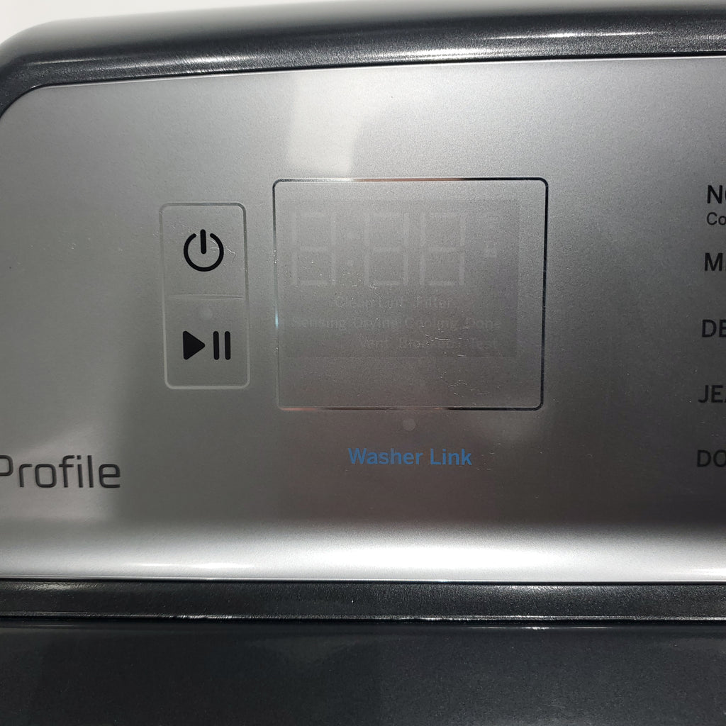 Pictures of Diamond Gray ENERGY STAR GE Profile 7.4 cu . ft. Electric Dryer with 120 ft. Venting - Scratch & Dent - Major - Neu Appliance Outlet - Discount Appliance Outlet in Austin, Tx