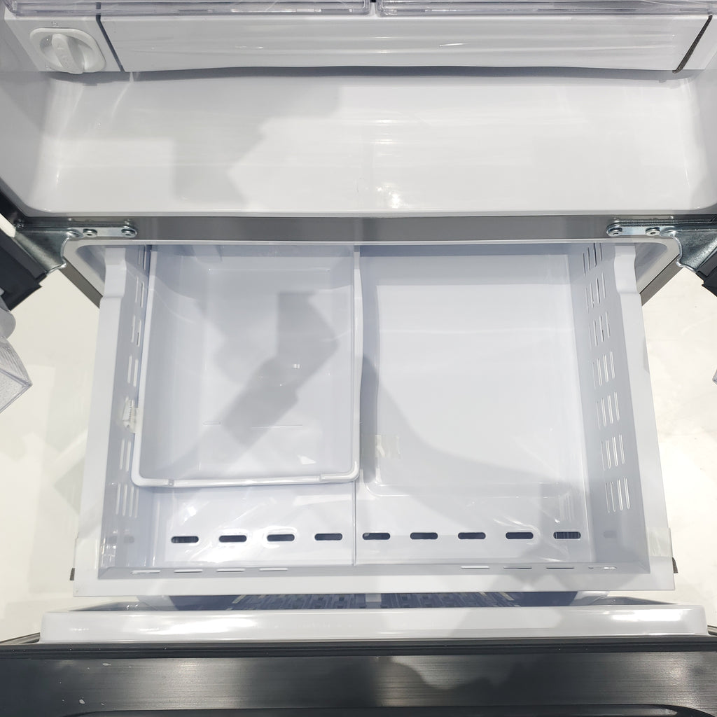 Pictures of 30 in. Fingerprint Resistant Stainless Steel ENERGY STAR Samsung 22 cu. ft. 3 Door French Door Refrigerator with Exterior Water and Ice Dispenser - Scratch & Dent - Moderate - Neu Appliance Outlet - Discount Appliance Outlet in Austin, Tx