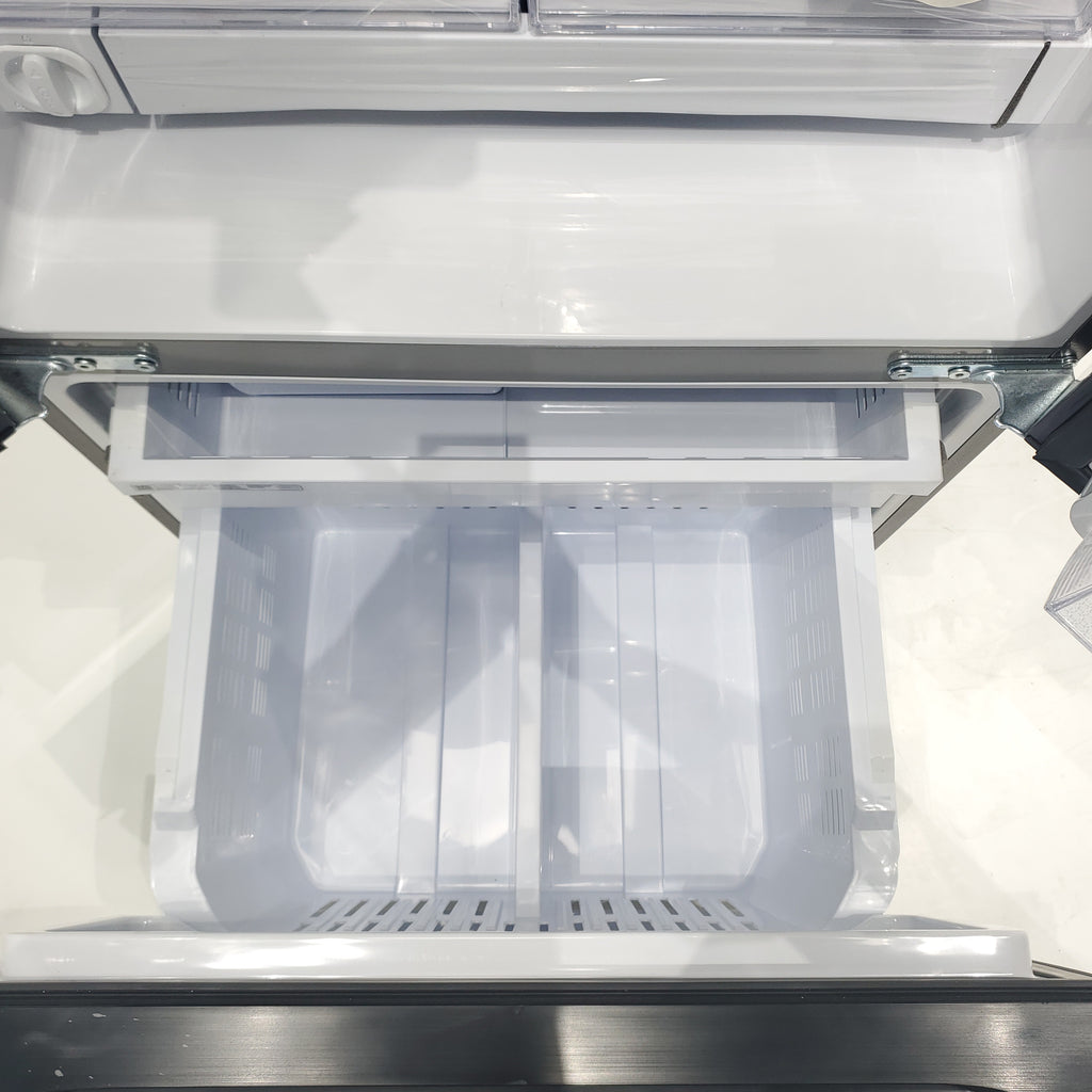 Pictures of 30 in. Fingerprint Resistant Stainless Steel ENERGY STAR Samsung 22 cu. ft. 3 Door French Door Refrigerator with Exterior Water and Ice Dispenser - Scratch & Dent - Moderate - Neu Appliance Outlet - Discount Appliance Outlet in Austin, Tx