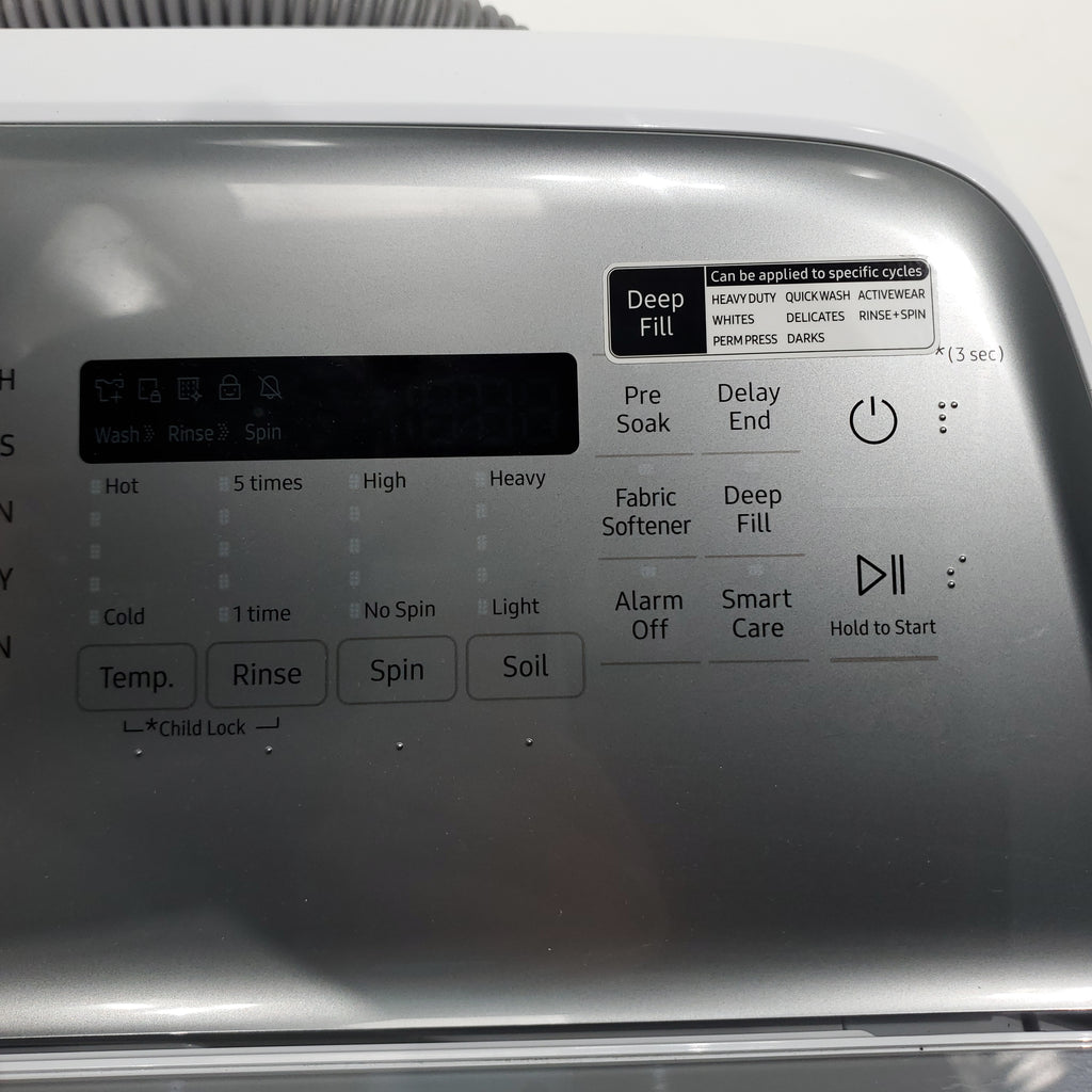Pictures of Samsung ENERGY STAR 5.0 cu. ft. Top Load Washing Machine with Active Water Jet 1CR04014 - WA50R5200AW - Certified Refurbished - Neu Appliance Outlet - Discount Appliance Outlet in Austin, Tx