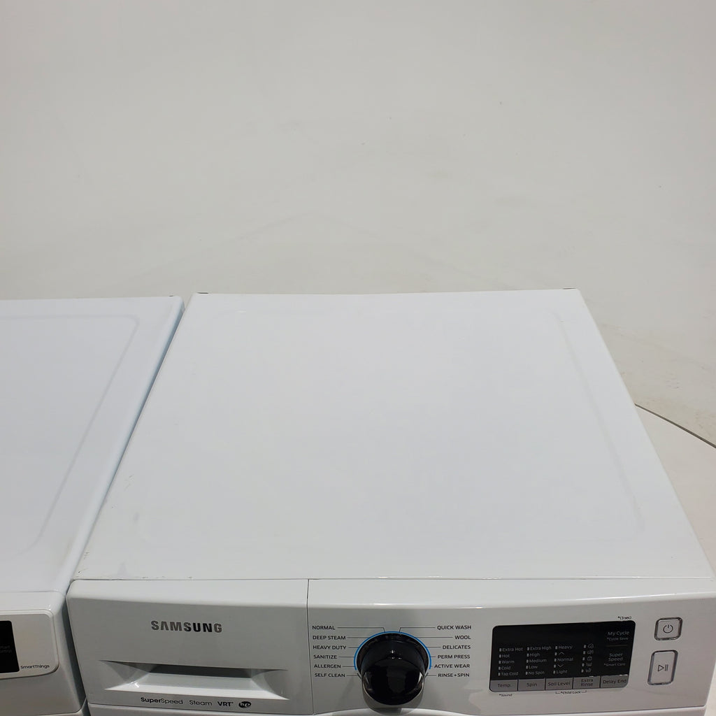 Pictures of 24 in. Samsung 2.2 cu. ft. Front Load Washing Machine with Steam and 4.0 cu. ft. Frontload Electric Dryer with AI Smart Dial - Scratch & Dent - Minor - Neu Appliance Outlet - Discount Appliance Outlet in Austin, Tx