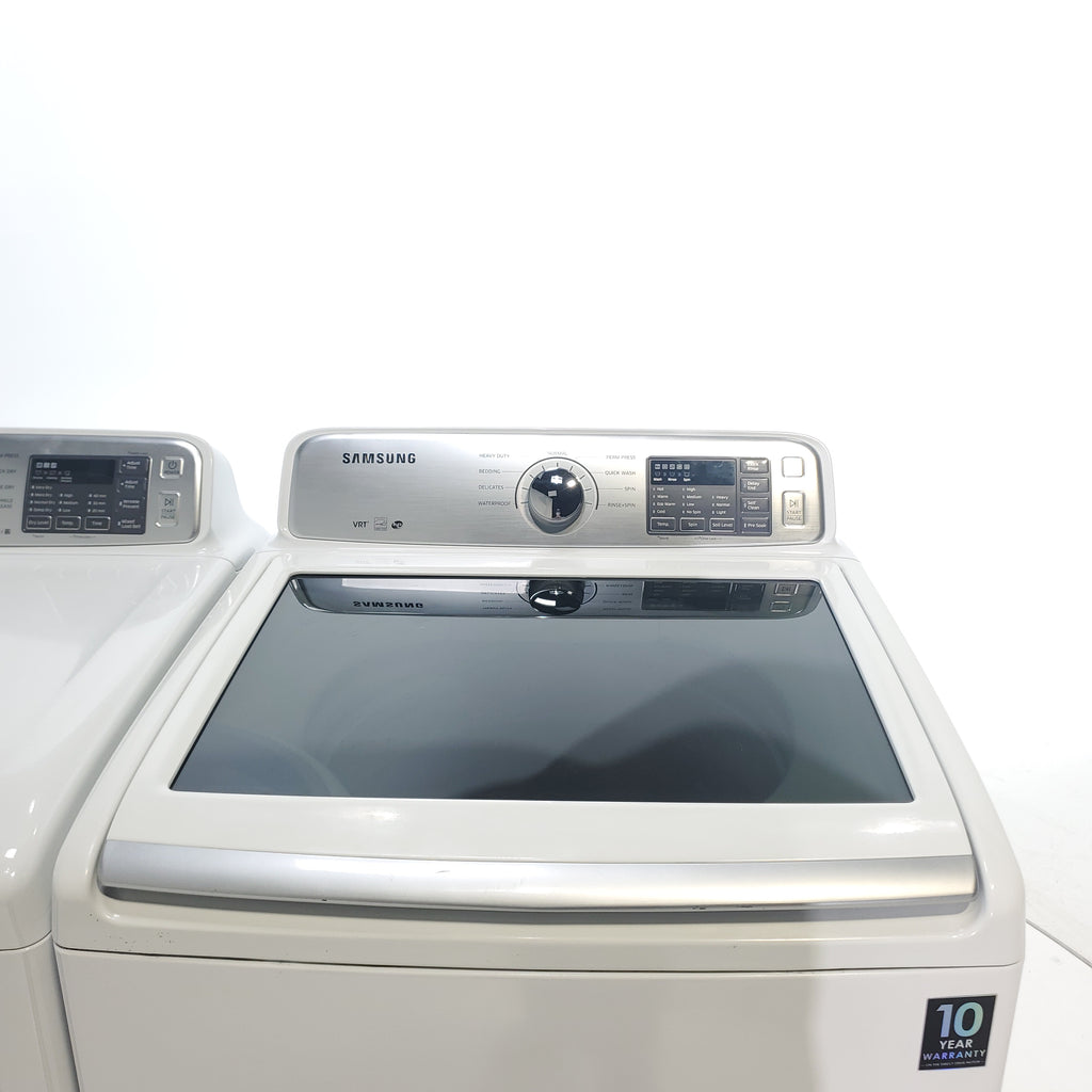 Pictures of Samsung 4.5 Top Load Washing Machine with Diamond Drum Design and Samsung 7.4 cu. ft. Electric Dryer with Smart Care - Certified Refurbished - Neu Appliance Outlet - Discount Appliance Outlet in Austin, Tx