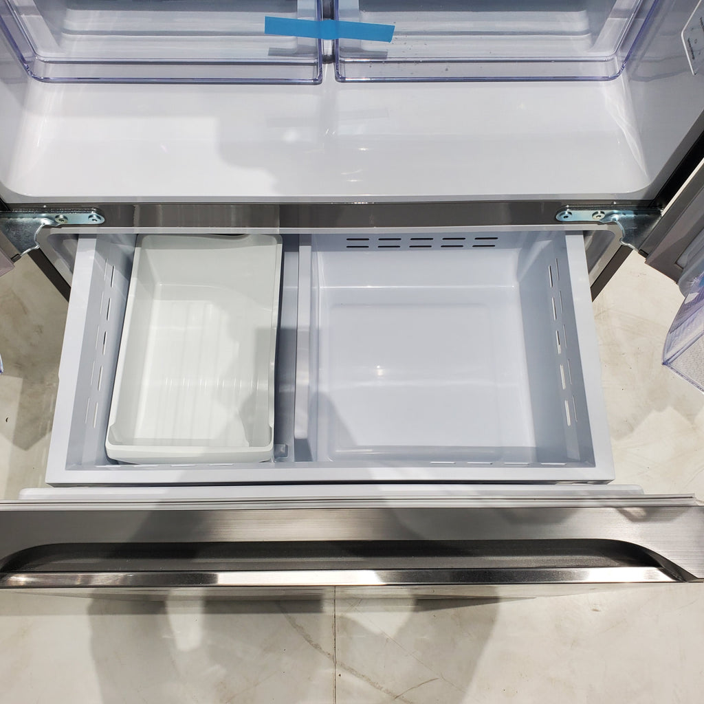 Pictures of 33 in. Wide Fingerprint Resistant Stainless Steel ENERGY STAR Smart Samsung  17.5 cu. ft. 3 Door French Door Refrigerator with Internal Ice Maker - Scratch & Dent - Moderate - Neu Appliance Outlet - Discount Appliance Outlet in Austin, Tx