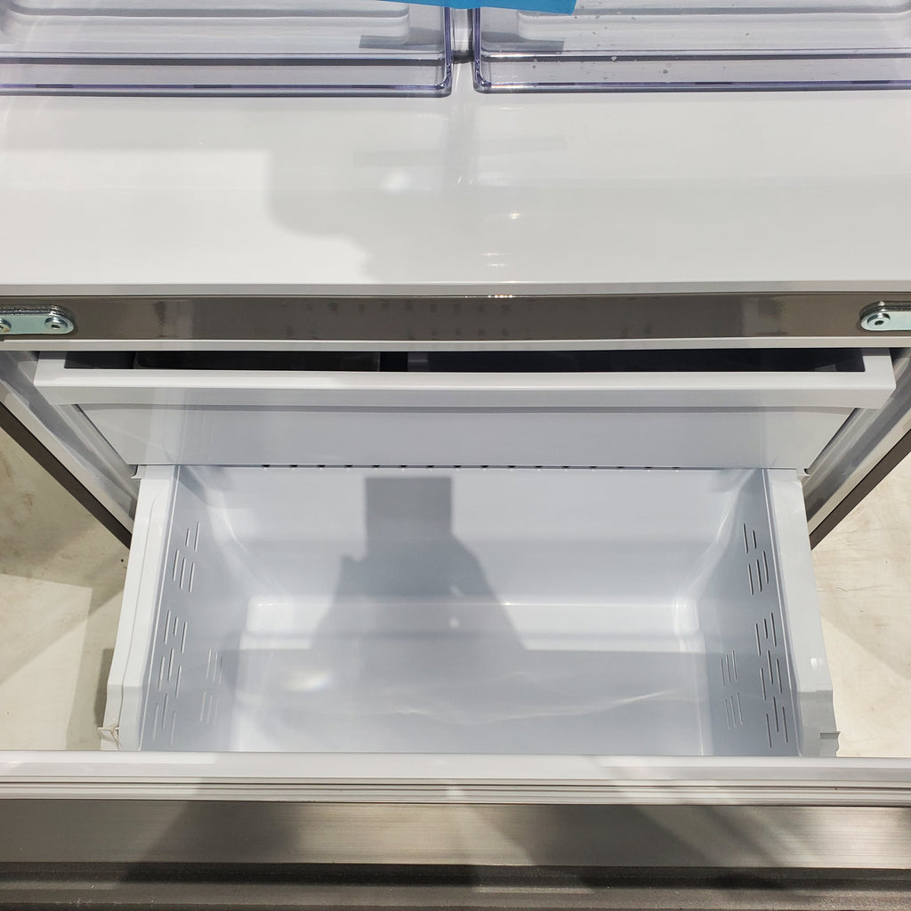 Pictures of 33 in. Wide Fingerprint Resistant Stainless Steel ENERGY STAR Smart Samsung  17.5 cu. ft. 3 Door French Door Refrigerator with Internal Ice Maker - Scratch & Dent - Moderate - Neu Appliance Outlet - Discount Appliance Outlet in Austin, Tx