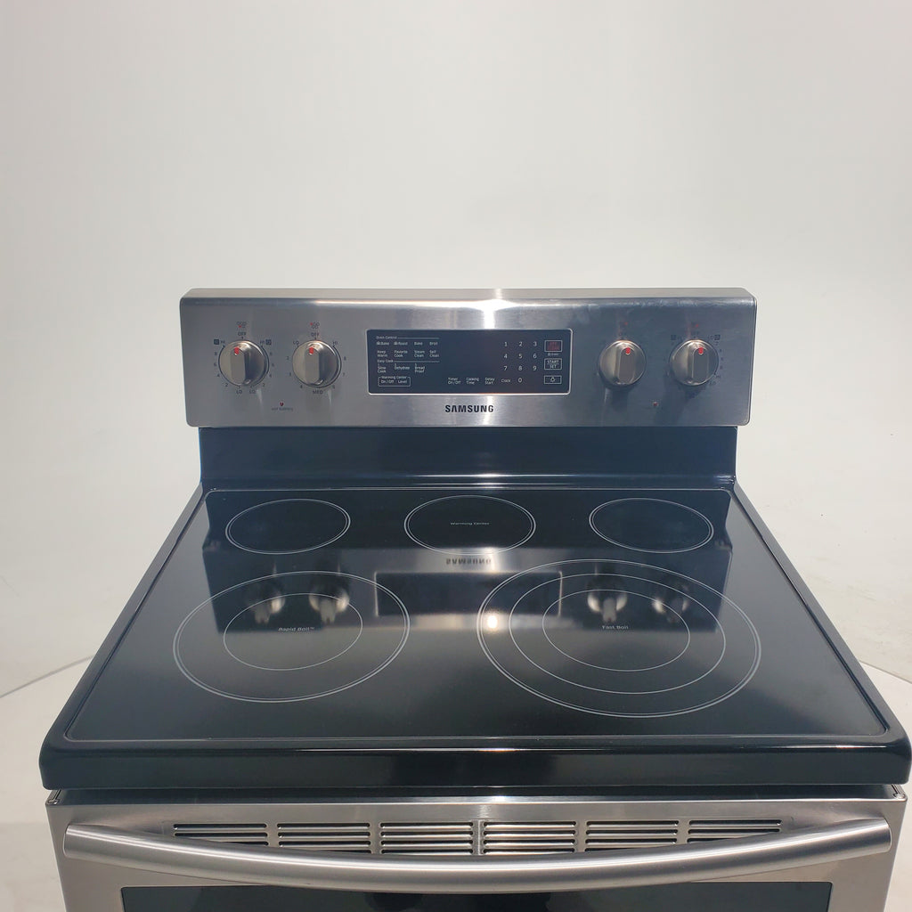 Pictures of Stainless Steel Samsung 5.9 cu. ft. Freestanding 5 Heating Element Smooth Cooktop Electric Range with True Convection  - Certified Refurbished - Neu Appliance Outlet - Discount Appliance Outlet in Austin, Tx