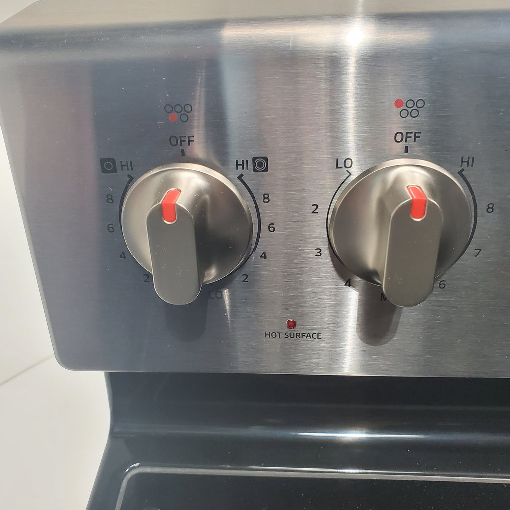 Pictures of Stainless Steel Samsung 5.9 cu. ft. Freestanding 5 Heating Element Smooth Cooktop Electric Range with True Convection  - Certified Refurbished - Neu Appliance Outlet - Discount Appliance Outlet in Austin, Tx