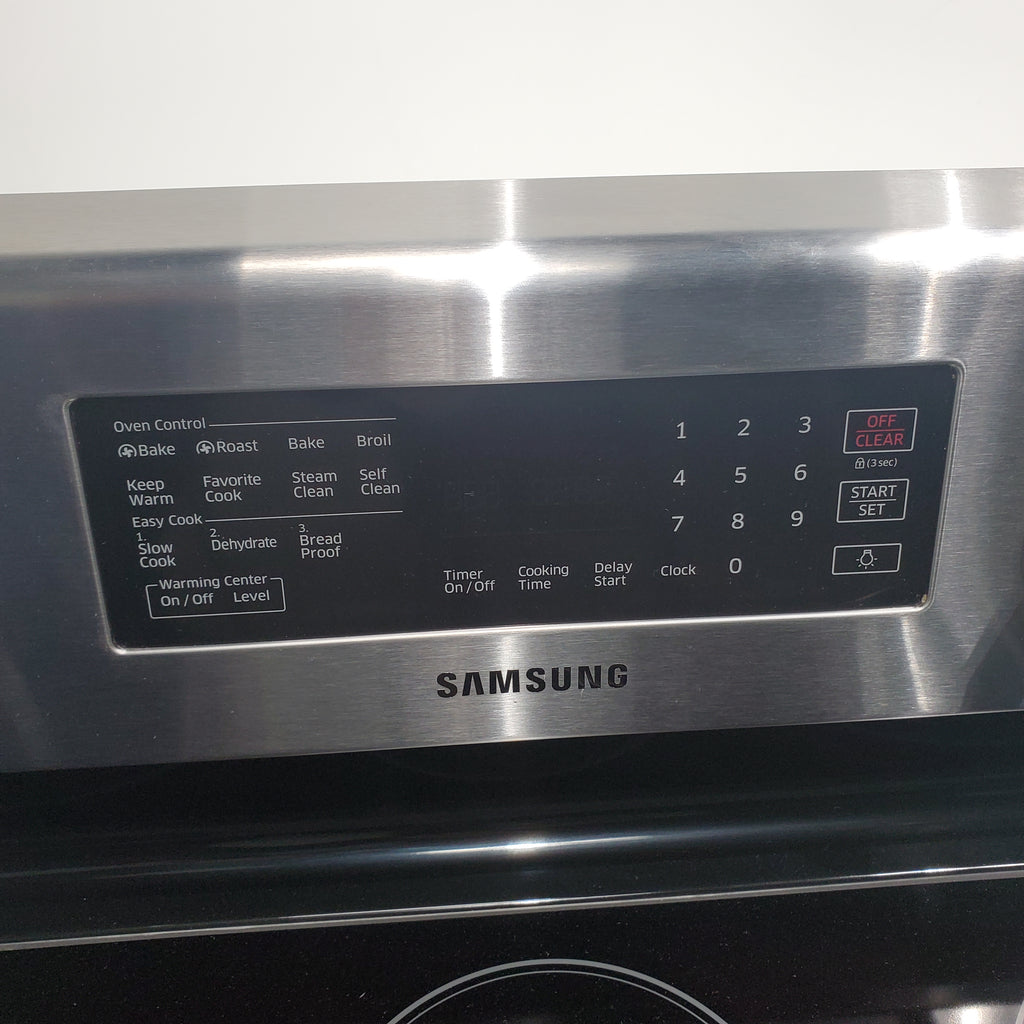 Pictures of Stainless Steel Samsung 5.9 cu. ft. Freestanding 5 Heating Element Smooth Cooktop Electric Range with True Convection  - Certified Refurbished - Neu Appliance Outlet - Discount Appliance Outlet in Austin, Tx