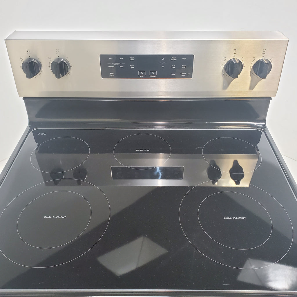 Pictures of Stainless Steel Whirlpool 5.3 cu. ft. 5 Heating Element Freestanding Electric Range with FlexHeat Dual Radiant Elements - Certified Refurbished - Neu Appliance Outlet - Discount Appliance Outlet in Austin, Tx