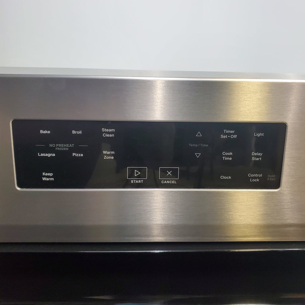 Pictures of Stainless Steel Whirlpool 5.3 cu. ft. 5 Heating Element Freestanding Electric Range with FlexHeat Dual Radiant Elements - Certified Refurbished - Neu Appliance Outlet - Discount Appliance Outlet in Austin, Tx
