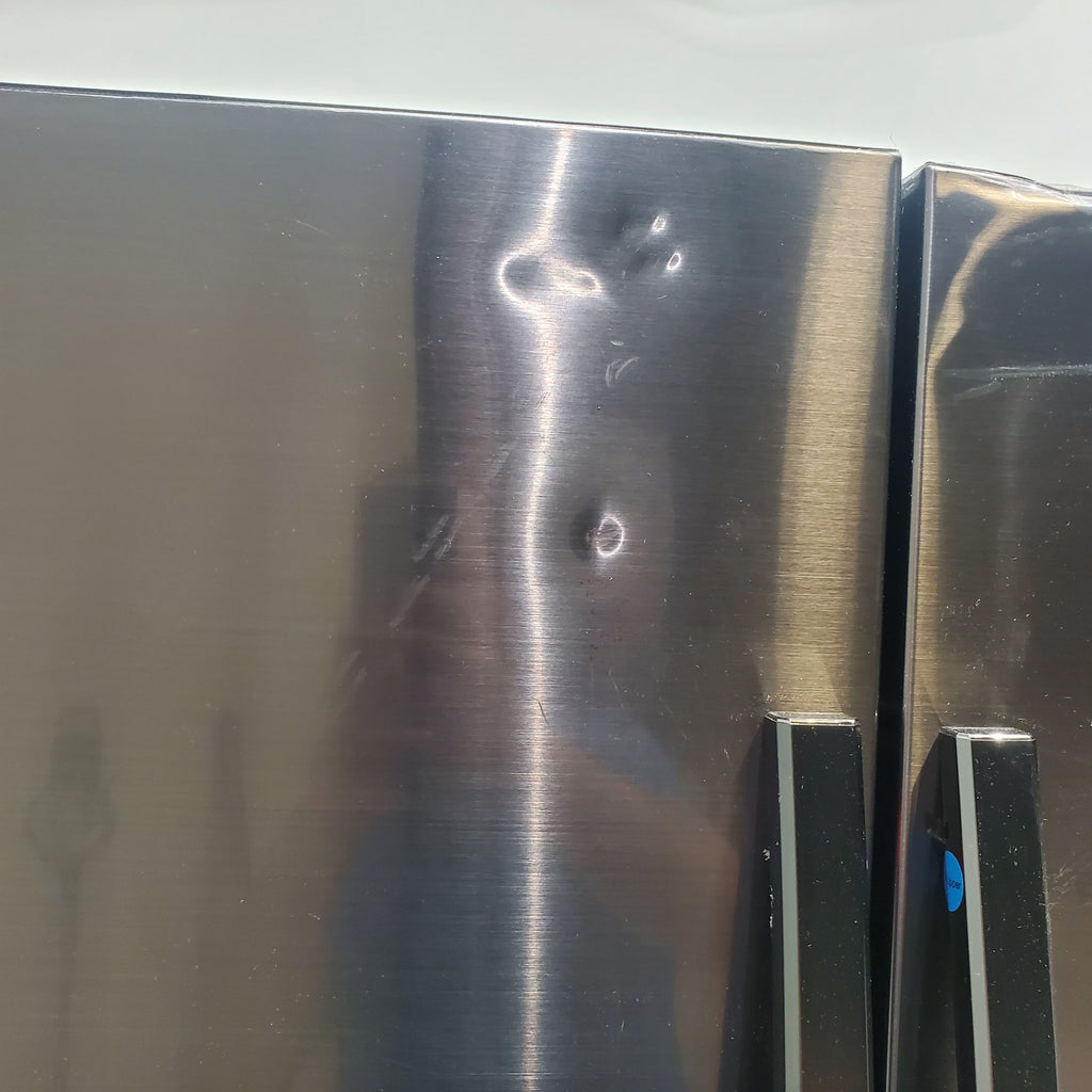 Pictures of Fingerprint Resistant Black Stainless Steel ENERGY STAR Samsung 28.2 cu. ft. Capacity 3 Door French Door Refrigerator with Internal Ice Maker - Scratch & Dent - Major - Neu Appliance Outlet - Discount Appliance Outlet in Austin, Tx