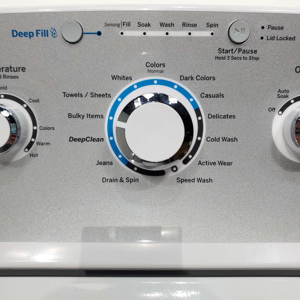 Pictures of ENERGY STAR GE  4.4 cu. ft. Top Load Washing Machine with Infusor Wash System and 7.2 cu. ft. Electric Dryer with HE Sensor Dry - Certified Refurbished - Neu Appliance Outlet - Discount Appliance Outlet in Austin, Tx