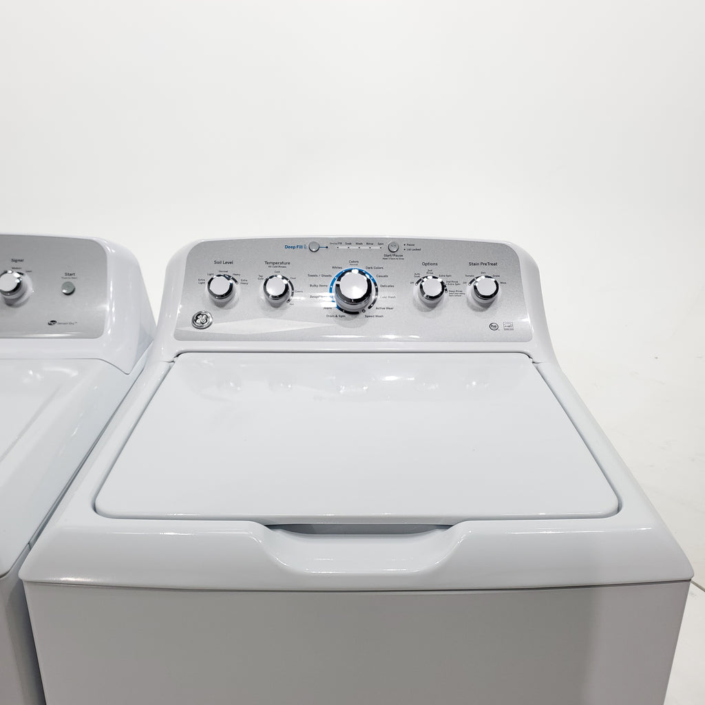 Pictures of ENERGY STAR GE  4.4 cu. ft. Top Load Washing Machine with Infusor Wash System and 7.2 cu. ft. Electric Dryer with HE Sensor Dry - Certified Refurbished - Neu Appliance Outlet - Discount Appliance Outlet in Austin, Tx