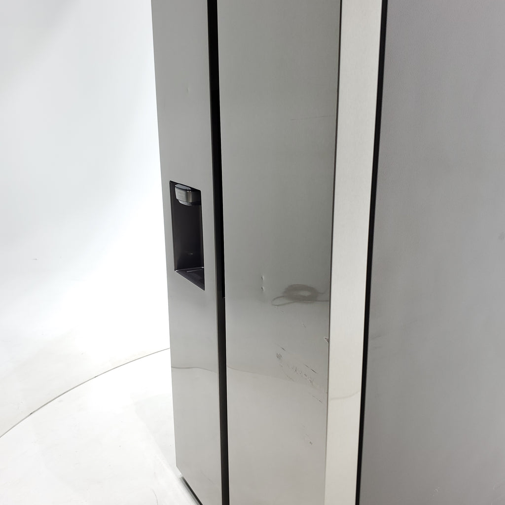 Pictures of Fingerprint Resistant Stainless Steel ENERGY STAR Samsung 27.4 cu. ft. Side by Side Refrigerator with Exterior Water and Ice Dispenser - Scratch & Dent - Moderate - Neu Appliance Outlet - Discount Appliance Outlet in Austin, Tx