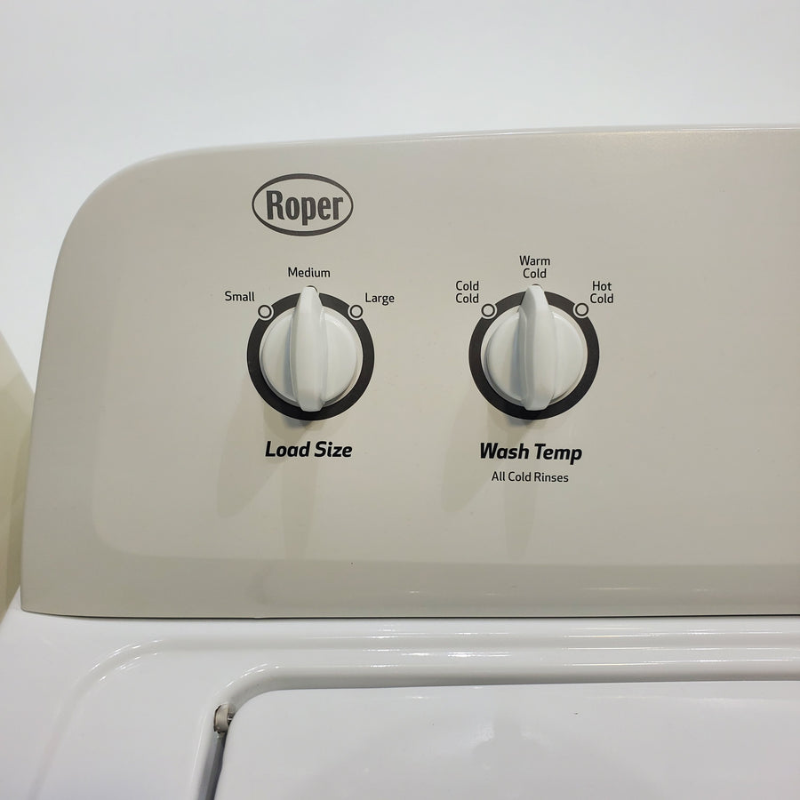 Roper 3.6 cu. ft. Top Load Washing Machine with Status Indicator Lights and 6.5 cu ft Electric Dryer with Automatic Dry - Certified Refurbished