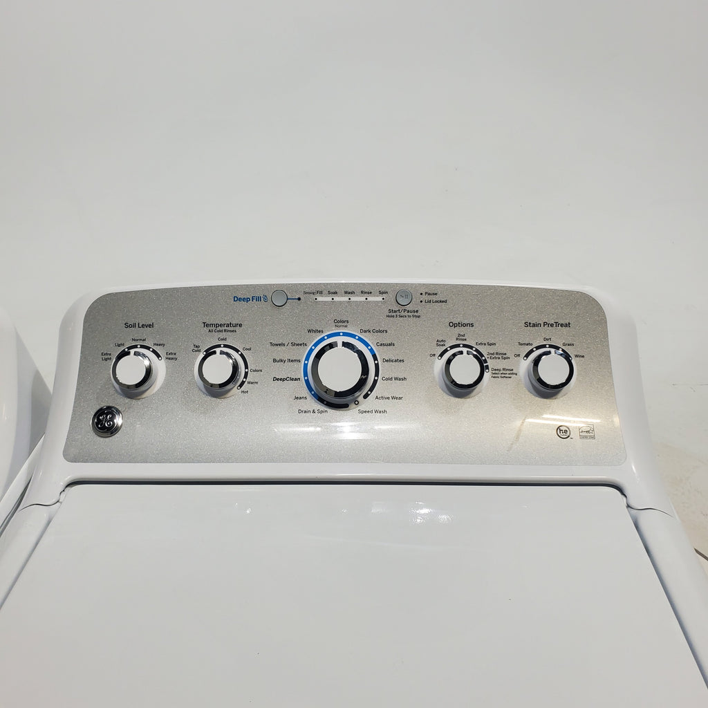 Pictures of ENERGY STAR GE  4.4 cu. ft. Top Load Washing Machine with Infusor Wash System and 7.2 cu. ft. Electric Dryer with HE Sensor Dry - Certified Refurbished - Neu Appliance Outlet - Discount Appliance Outlet in Austin, Tx