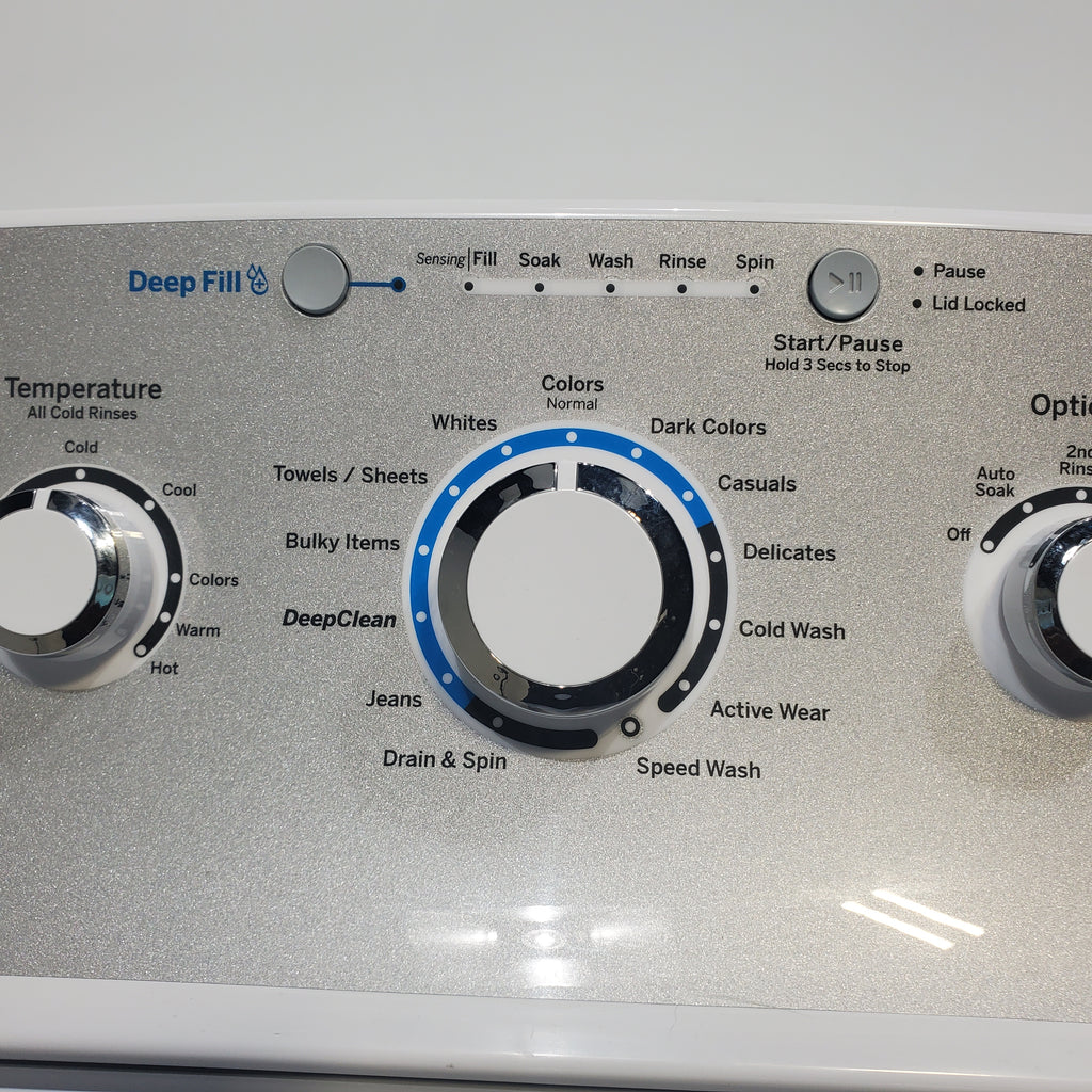 Pictures of ENERGY STAR GE  4.4 cu. ft. Top Load Washing Machine with Infusor Wash System and 7.2 cu. ft. Electric Dryer with HE Sensor Dry - Certified Refurbished - Neu Appliance Outlet - Discount Appliance Outlet in Austin, Tx