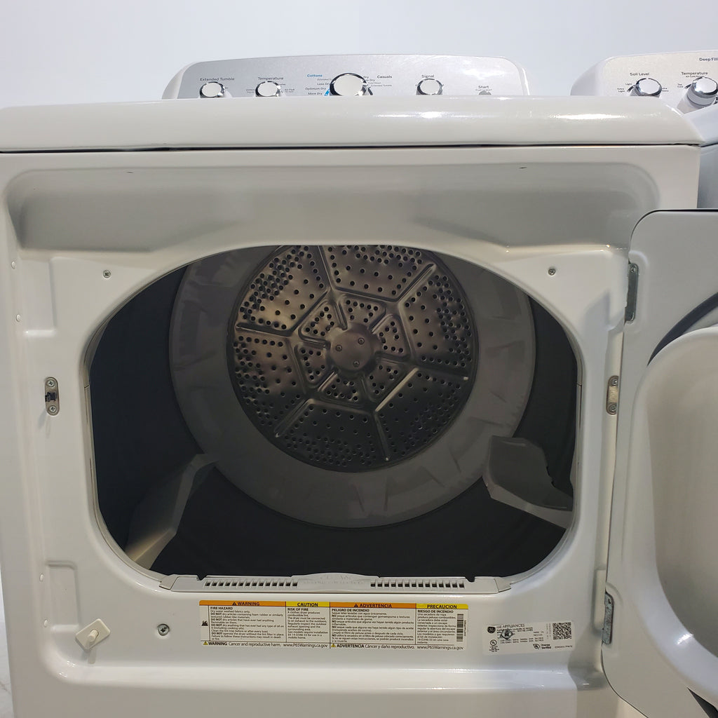 Pictures of ENERGY STAR GE  4.4 cu. ft. Top Load Washing Machine with Infusor Wash System and 7.2 cu. ft. Electric Dryer with HE Sensor Dry - Certified Refurbished - Neu Appliance Outlet - Discount Appliance Outlet in Austin, Tx