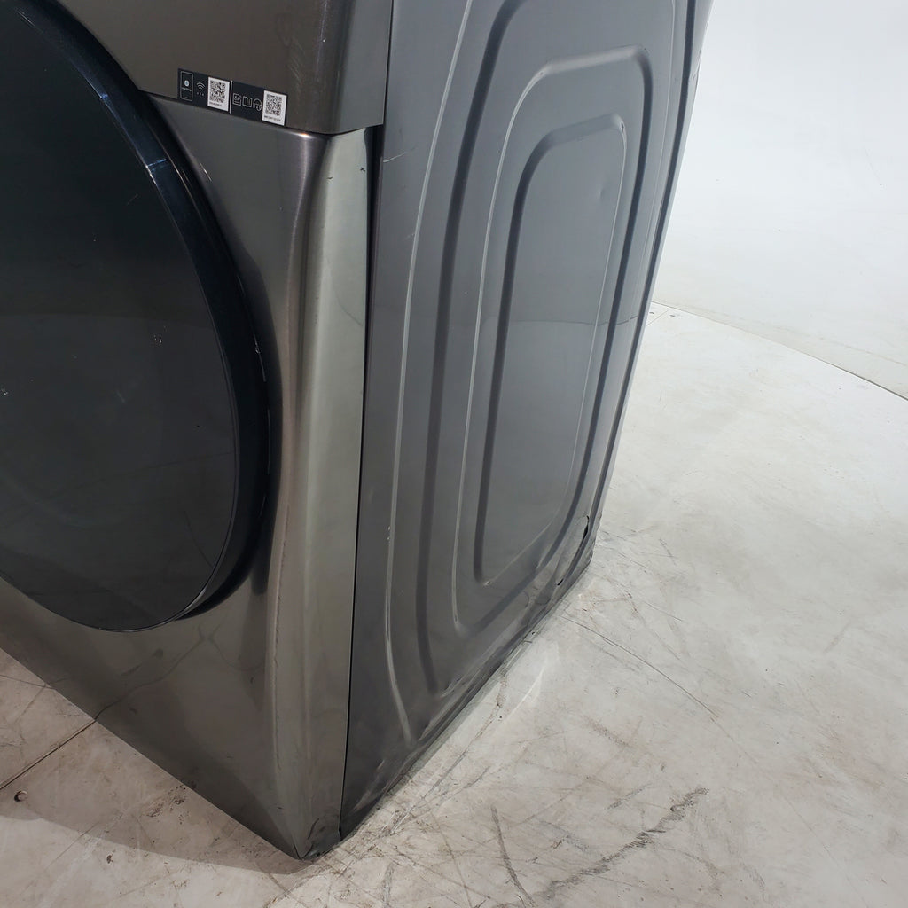 Pictures of Platinum Samsung 7.5 cu. ft. Front Load Electric Dryer with Steam- Scratch & Dent - Major - Neu Appliance Outlet - Discount Appliance Outlet in Austin, Tx