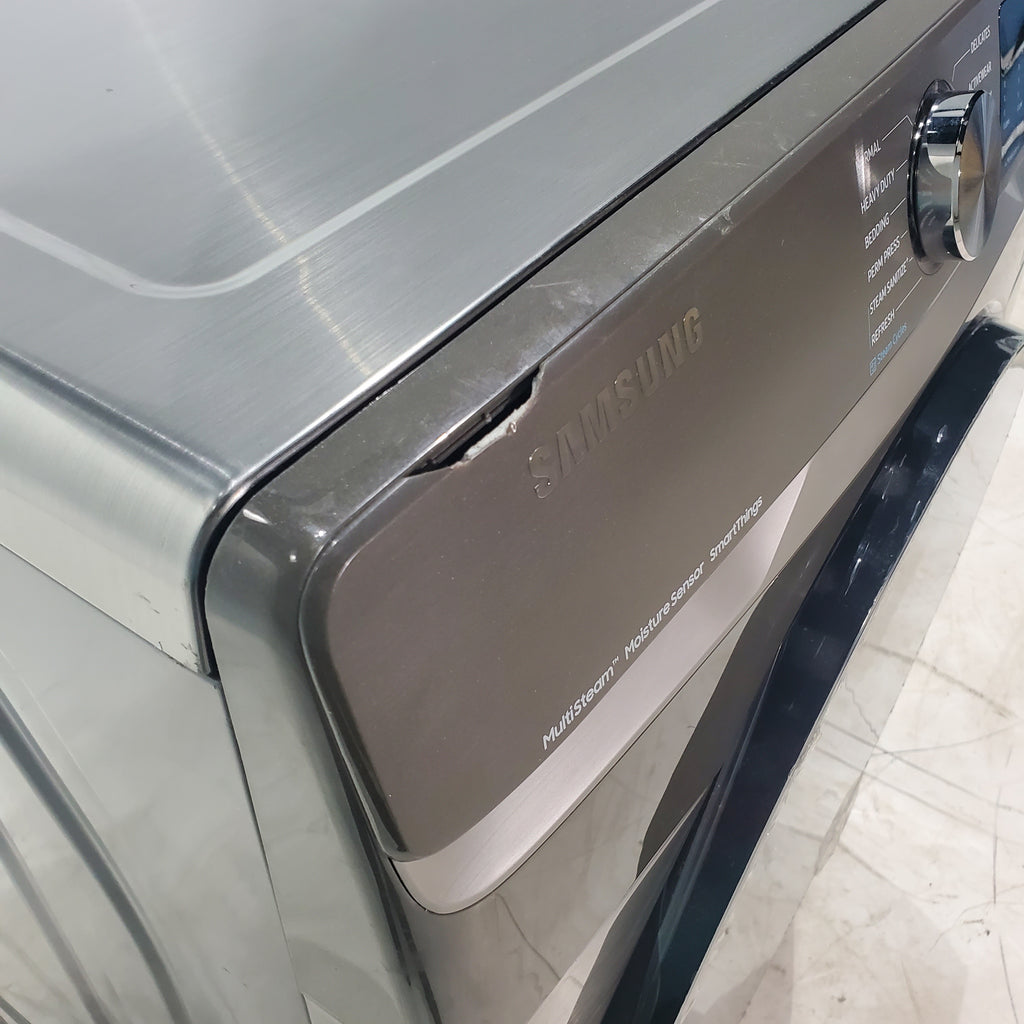 Pictures of Platinum Samsung 7.5 cu. ft. Front Load Electric Dryer with Steam- Scratch & Dent - Moderate - Neu Appliance Outlet - Discount Appliance Outlet in Austin, Tx