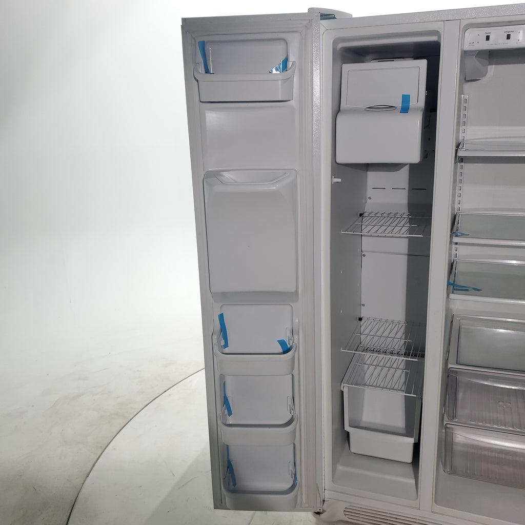 Pictures of White Frigidaire 25.6 cu. ft. Side by Side Refrigerator with External Water and Ice Dispenser - Certified Refurbished - Neu Appliance Outlet - Discount Appliance Outlet in Austin, Tx