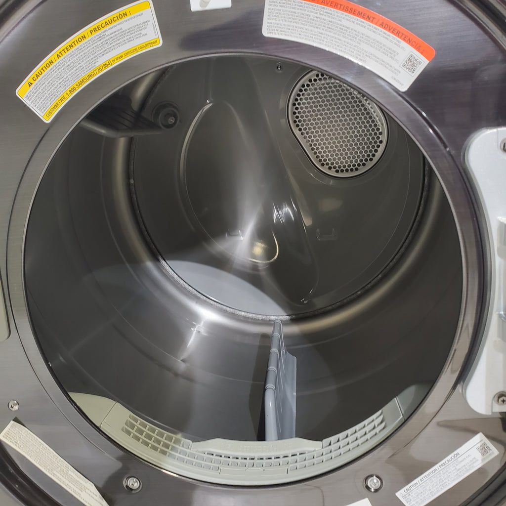 Pictures of Fingerprint Resistant Black Stainless Steel ENERGY STAR Samsung 7.5 cu. ft. Frontload Gas Dryer with Steam- Scratch & Dent - Minor - Neu Appliance Outlet - Discount Appliance Outlet in Austin, Tx