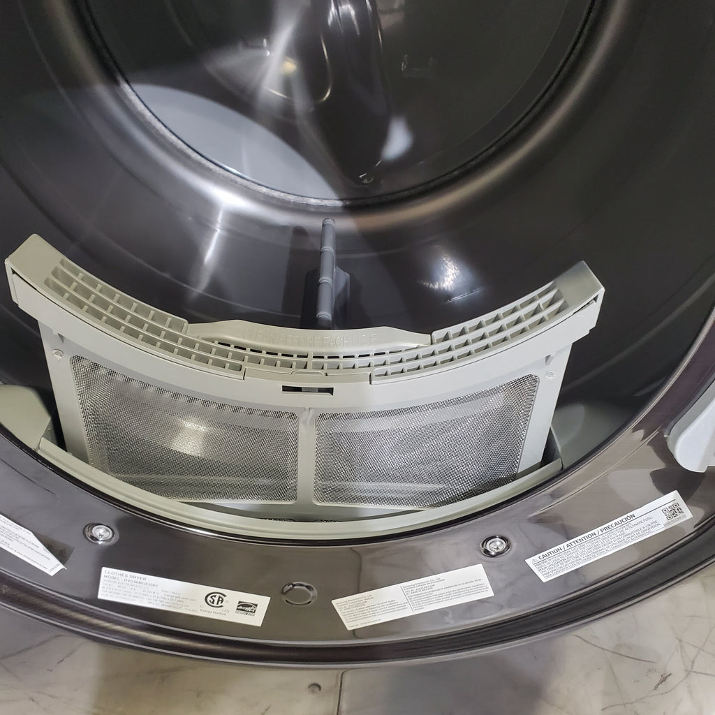 Pictures of Fingerprint Resistant Black Stainless Steel ENERGY STAR Samsung 7.5 cu. ft. Frontload Gas Dryer with Steam- Scratch & Dent - Minor - Neu Appliance Outlet - Discount Appliance Outlet in Austin, Tx