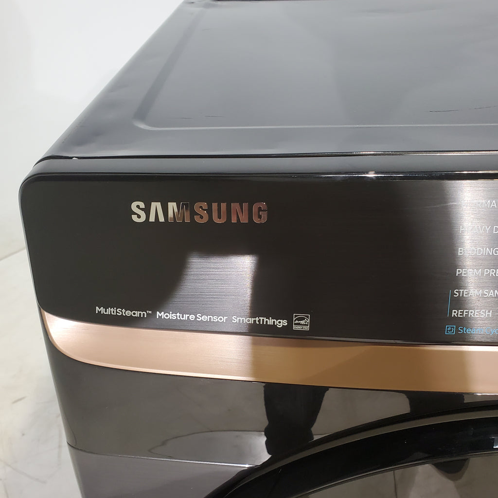 Pictures of Fingerprint Resistant Black Stainless Steel ENERGY STAR Samsung 7.5 cu. ft. Frontload Gas Dryer with Steam- Scratch & Dent - Minor - Neu Appliance Outlet - Discount Appliance Outlet in Austin, Tx