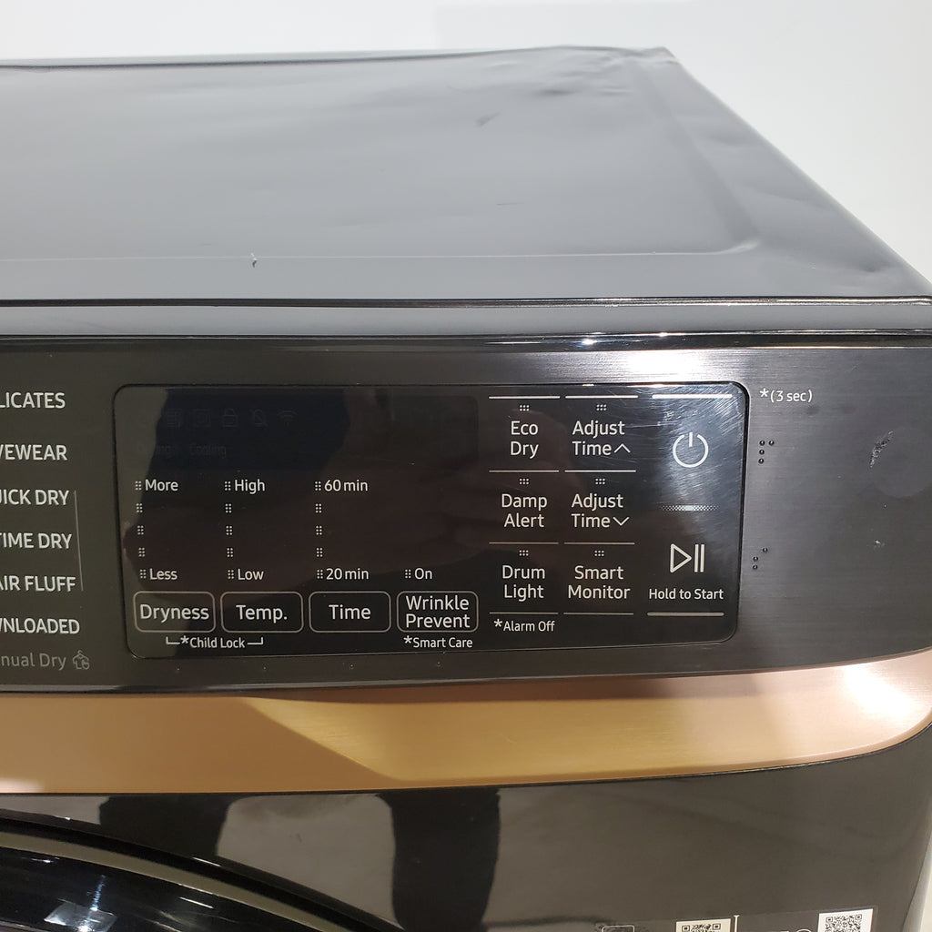 Pictures of Fingerprint Resistant Black Stainless Steel ENERGY STAR Samsung 7.5 cu. ft. Frontload Gas Dryer with Steam- Scratch & Dent - Minor - Neu Appliance Outlet - Discount Appliance Outlet in Austin, Tx